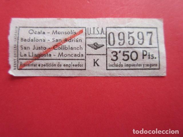Coleccionismo Billetes de transporte: BILLETE URBAS U.T.S.A URBANIZACIONES Y TRANSPORTES BARCELONA