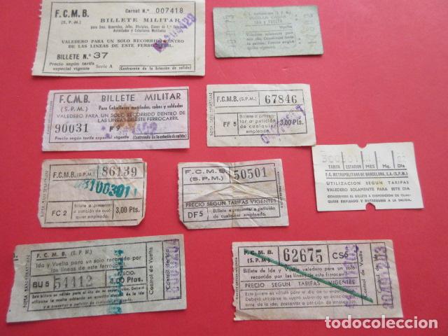 Coleccionismo Billetes de transporte: LOTE 9 BILLETES DIFERENTES METRO DE BARCELONA VER FOTOS - MILITAR