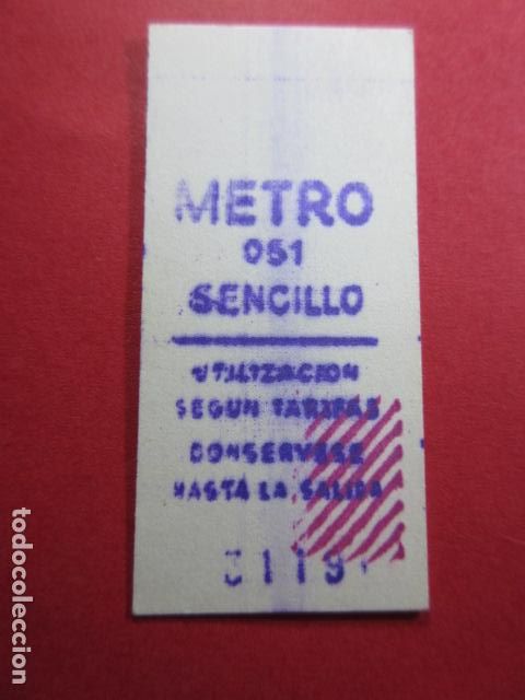 Collectables Transport Tickets: COLECCION METRO MADRID REFERENCIA: REFMM01 - SENCILLO - LETRA AZUL - 051 - (TEXTO EN 4 LINEAS)