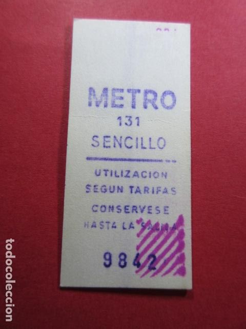 Collectables Transport Tickets: COLECCION METRO MADRID REFERENCIA: REFMM01 - SENCILLO - LETRA AZUL - 131 - (TEXTO EN 4 LINEAS)