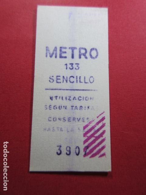 Collectables Transport Tickets: COLECCION METRO MADRID REFERENCIA: REFMM01 - SENCILLO - LETRA AZUL - 133 - (TEXTO EN 4 LINEAS)