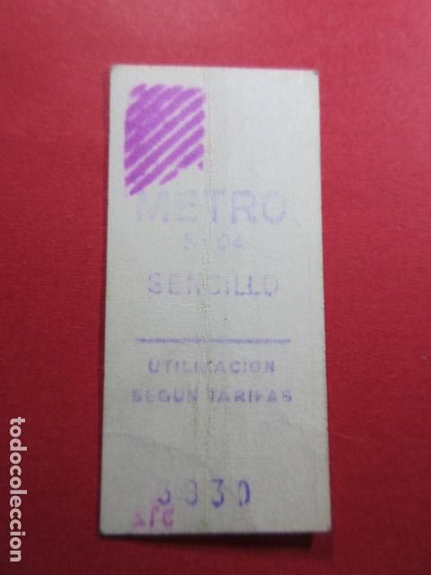 Collectables Transport Tickets: COLECCION METRO MADRID REFERENCIA: REFMM01 - SENCILLO - LETRA AZUL - S-04 - (TEXTO EN 2 LINEAS)