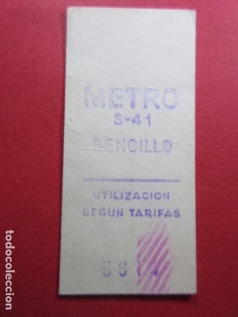 Colecionismos Bilhetes de Transporte: COLECCION METRO MADRID REFERENCIA: REFMM01 - SENCILLO - LETRA AZUL - S-41 - (TEXTO EN 2 LINEAS)