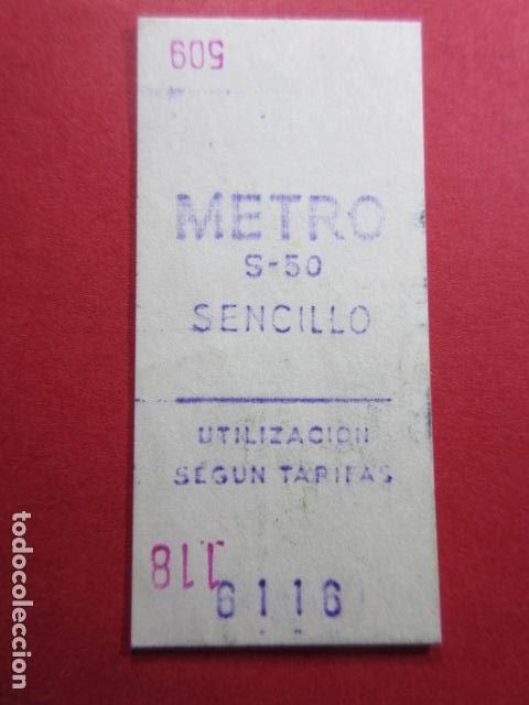 Colecionismos Bilhetes de Transporte: COLECCION METRO MADRID REFERENCIA: REFMM01 - SENCILLO - LETRA AZUL - S-50 - (TEXTO EN 2 LINEAS)