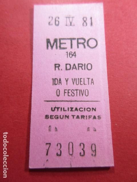 Colecionismos Bilhetes de Transporte: COLECCION METRO MADRID REFERENCIA: REFMM01 - ROSA - IDA VUELTA FESTIVO - R. DARIO 164