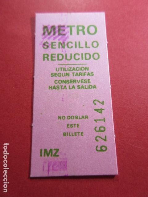 Colecionismos Bilhetes de Transporte: COLECCION METRO MADRID REFERENCIA: REFMM01 - ROSA - SENCILLO REDUCIDA LETRA VERDE IMZ