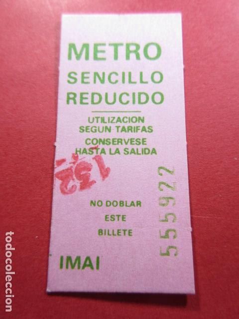 Colecionismos Bilhetes de Transporte: COLECCION METRO MADRID REFERENCIA: REFMM01 - ROSA - SENCILLO REDUCIDA LETRA VERDE IMAI