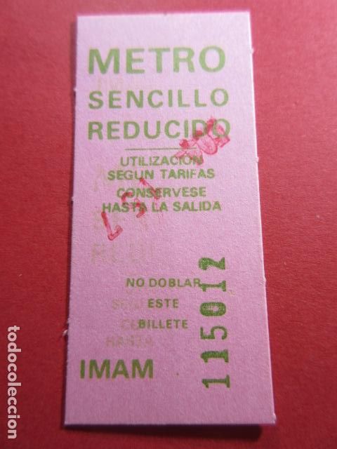 Colecionismos Bilhetes de Transporte: COLECCION METRO MADRID REFERENCIA: REFMM01 - ROSA - SENCILLO REDUCIDA LETRA VERDE IMAN