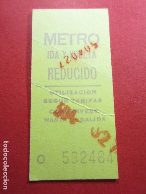 Colecionismos Bilhetes de Transporte: COLECCION METRO MADRID REFERENCIA: REFMM01 - AMARILLO - IDA VUELTA REDUCIDO - LETRA SERIE PEQUE&Ntilde;A