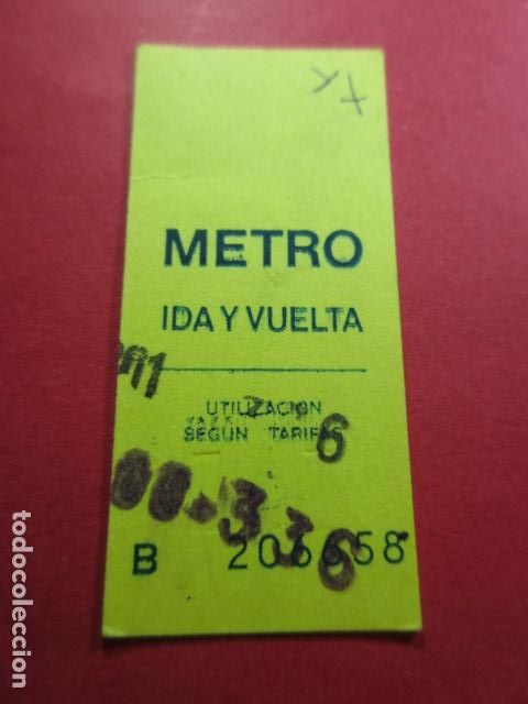 Colecionismos Bilhetes de Transporte: COLECCION METRO MADRID REFERENCIA: REFMM01 - AMARILLO - METRO IDA Y VUELTA (JUNTO) COLOR LETRA 1
