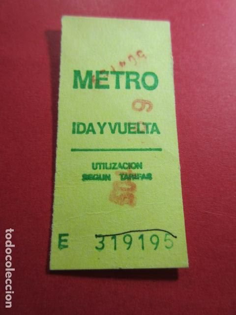 Colecionismos Bilhetes de Transporte: COLECCION METRO MADRID REFERENCIA: REFMM01 - AMARILLO - METRO IDA Y VUELTA (+SEPARADO) COLOR LETRA 2