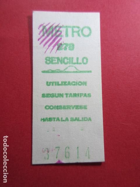 Collectables Transport Tickets: COLECCION METRO MADRID REFERENCIA: REFMM01 - BLANCO - SENCILLO LETRA VERDE - 278 - SERIE 5CIFRAS