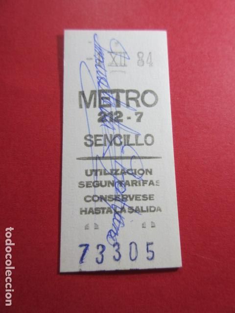 Collectables Transport Tickets: COLECCION METRO MADRID REFERENCIA: REFMM01 - SENCILLO 212 - 7 CAJA POSTAL