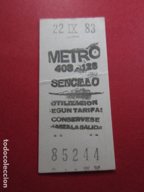 Collectables Transport Tickets: COLECCION METRO MADRID REFERENCIA: REFMM01 - SENCILLO 408 125