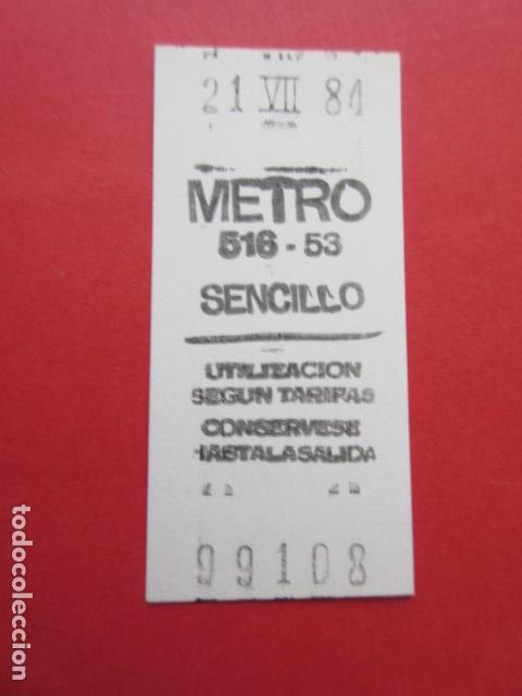 Collectables Transport Tickets: COLECCION METRO MADRID REFERENCIA: REFMM01 - SENCILLO 516 53