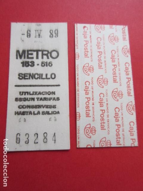 Collectables Transport Tickets: COLECCION METRO MADRID REFERENCIA: REFMM01 - SENCILLO 153 - 516 CAJA POSTAL A&Ntilde;O 1989