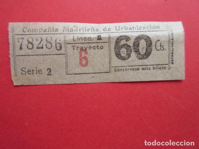 Coleccionismo Billetes de transporte: MADRID - TRANVIA COMPA&Ntilde;IA MADRILE&Ntilde;A DE URBANIZACION VER TRAYECTO FOTO - CAPICUA 78286