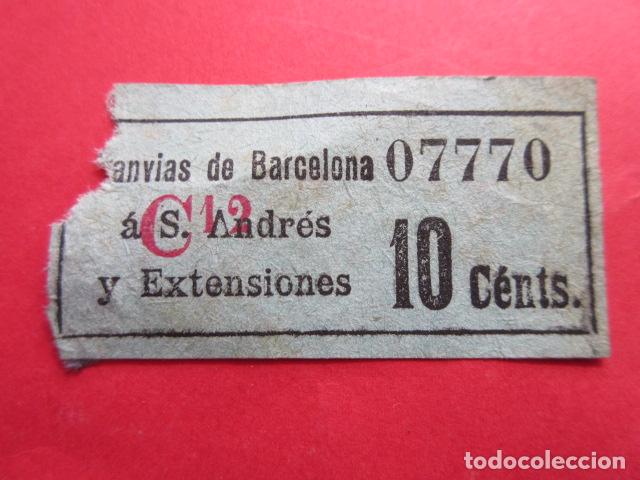 Coleccionismo Billetes de transporte: BARCELONA - TRANVIA BARCELONA A SAN ANDRES Y EXTENSIONES CAPICUA 07770