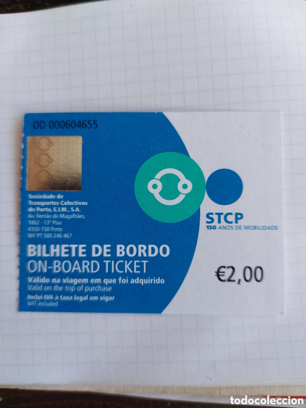 Coleccionismo Billetes de transporte: BILLETE AUTOBUS CIUDAD OPORTO PORTUGAL