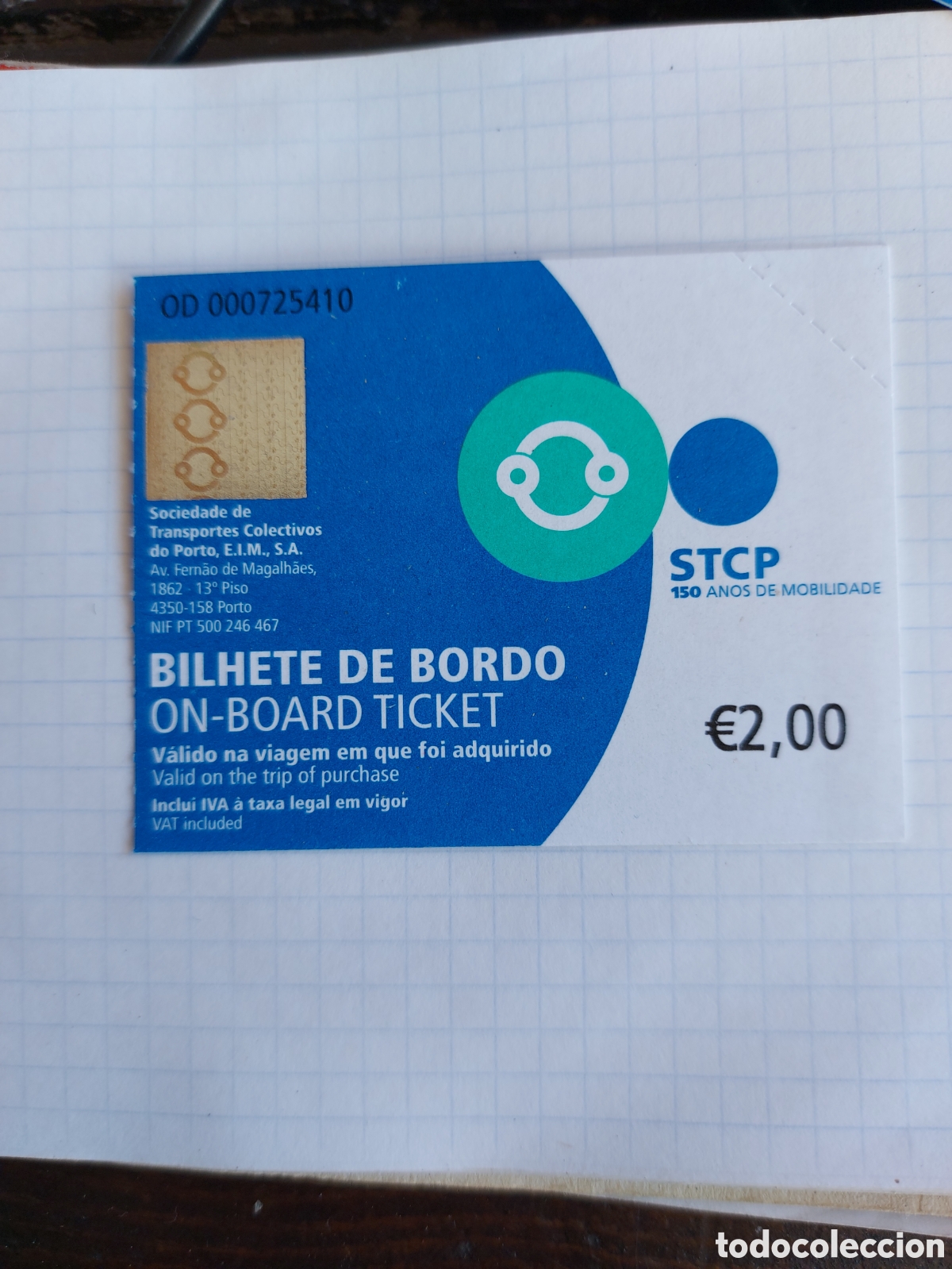 Coleccionismo Billetes de transporte: BILLETE AUTOBUS CIUDAD OPORTO PORTUGAL