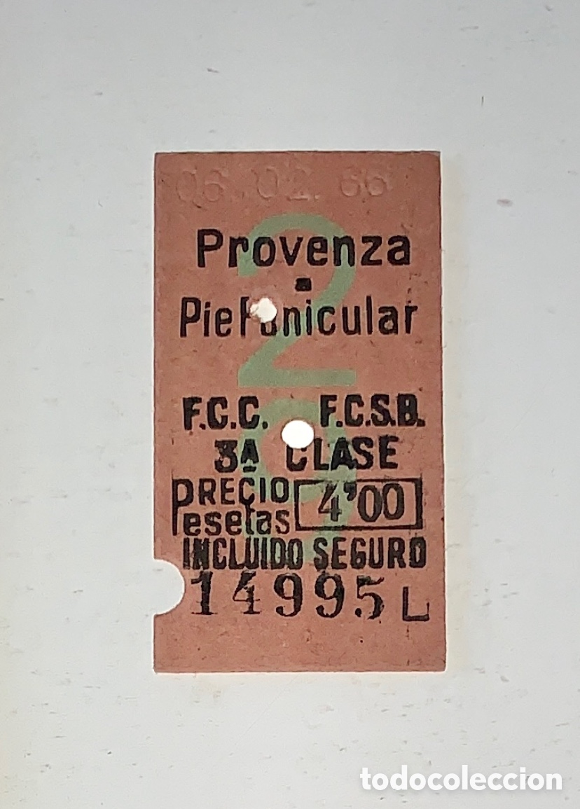 Collectables Transport Tickets: Provenza - Pie Funicular // 3&ordf; clase // FC Sarri&aacute; // 1966