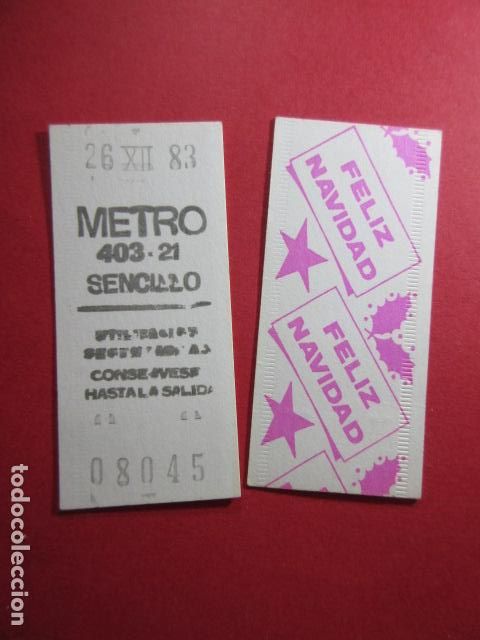 Collectables Transport Tickets: COLECCION METRO MADRID REFERENCIA: REFMM01 - SENCILLO 403 - 21 FELIZ NAVIDAD