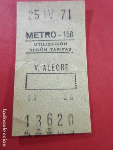 Coleccionismo billetes de transporte: METRO DE MADRID - REF: REFMM01 - V. ALEGRE 158 - Foto 1
