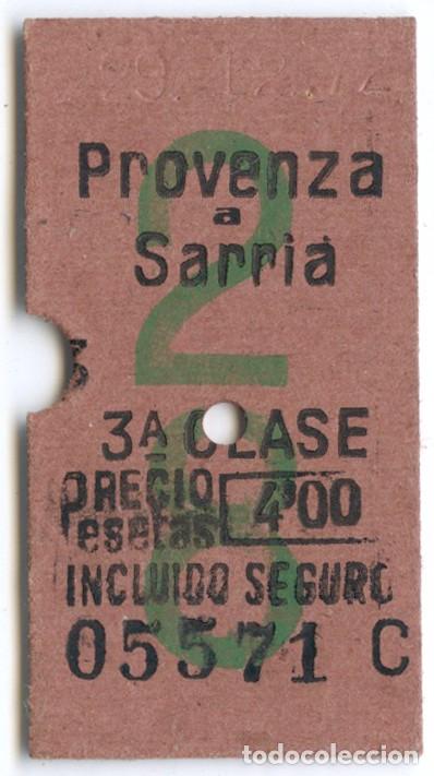 Sammeln von Fahrkarten: ANTIGUO BILLETE FERROCARRIL DE SARRI&Aacute; - PROVENZA A SARRIA - 29 DE DICIEMBRE 1972