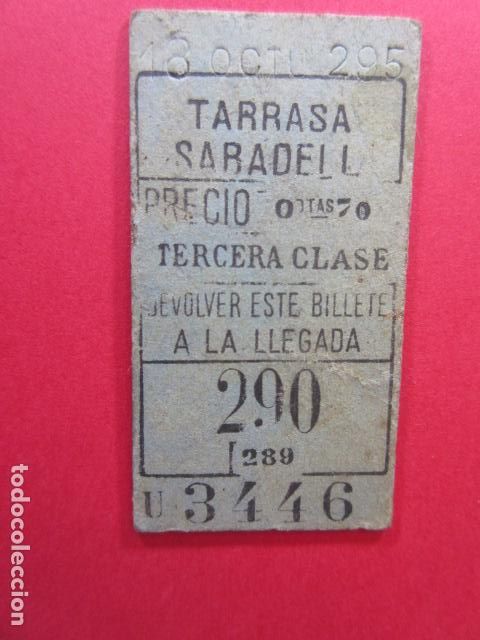 Sammeln von Fahrkarten: ANTIGUO BILLETE EDMONSON TARRASA SABADELL