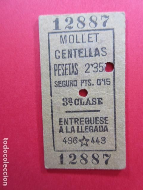 Sammeln von Fahrkarten: ANTIGUO BILLETE EDMONSON MOLLET CENTELLAS