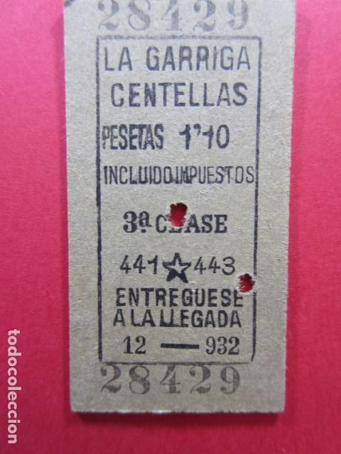Sammeln von Fahrkarten: ANTIGUO BILLETE EDMONSON LA GARRIGA CENTELLAS