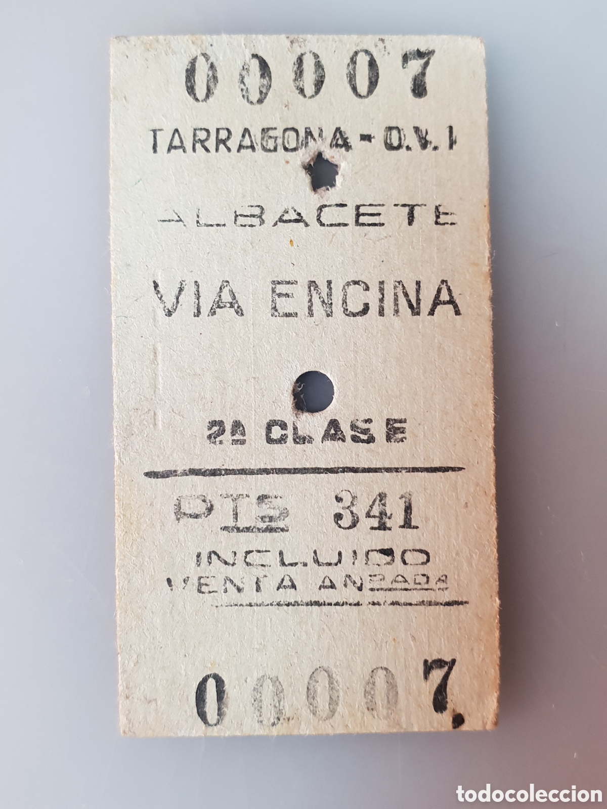 Collectionnisme Billets de transport: ■ BILLETE TREN .2&deg; CLASE. TARRAGONA - ALBACETE