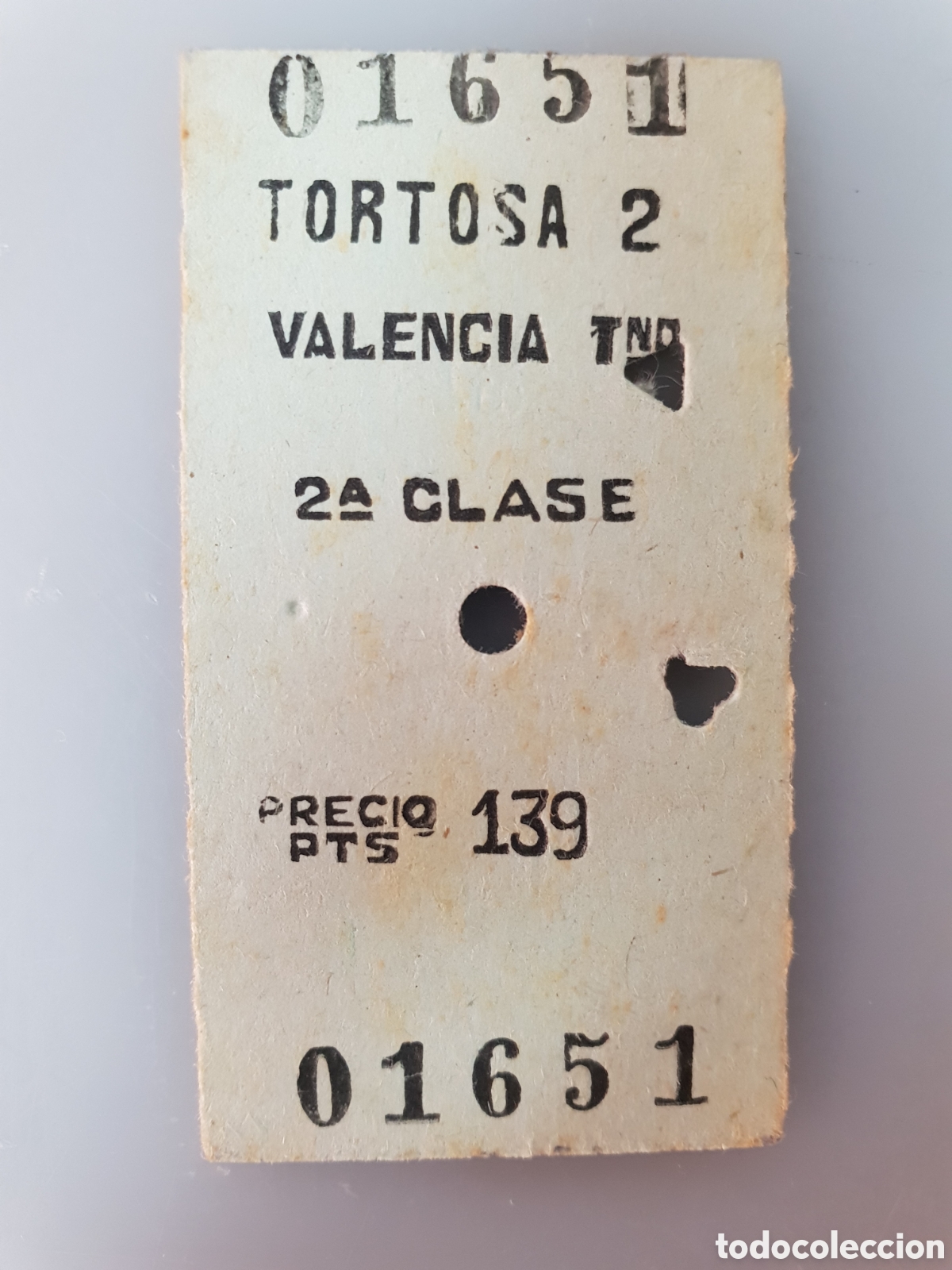 Collectionnisme Billets de transport: ■ BILLETE TREN .2&deg; CLASE. TORTOSA 2 - VALENCIA