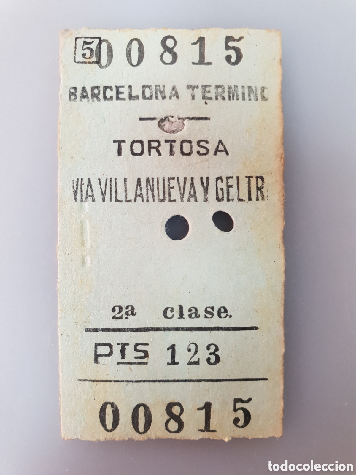 Collectionnisme Billets de transport: ■ BILLETE TREN .2&deg; CLASE. BARCELONA TERMINO - TORTOSA VIA VILLANUEVA