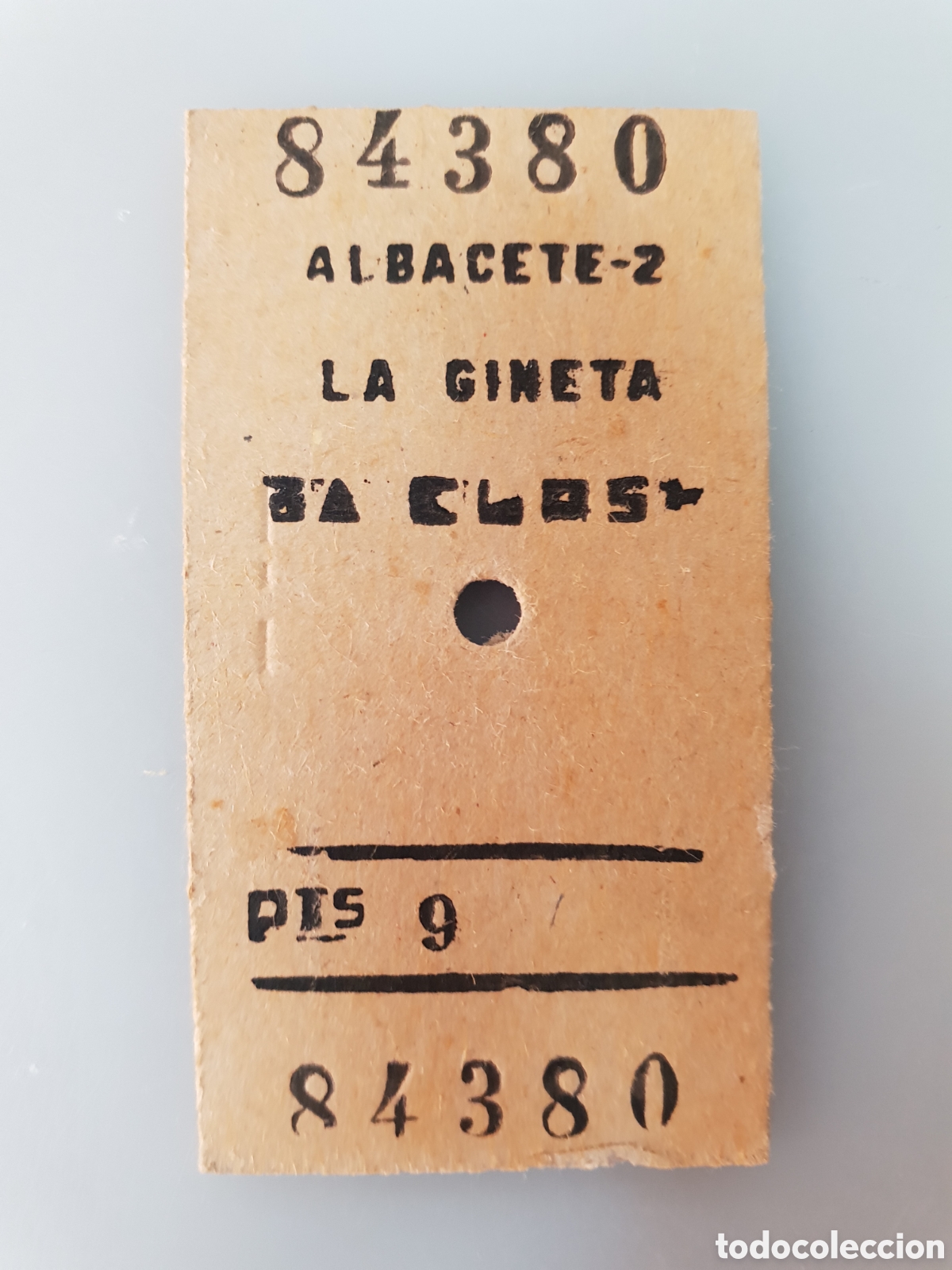 Collectionnisme Billets de transport: ■ BILLETE TREN .3&deg; CLASE. ALBACETE 2 - LA GINETA