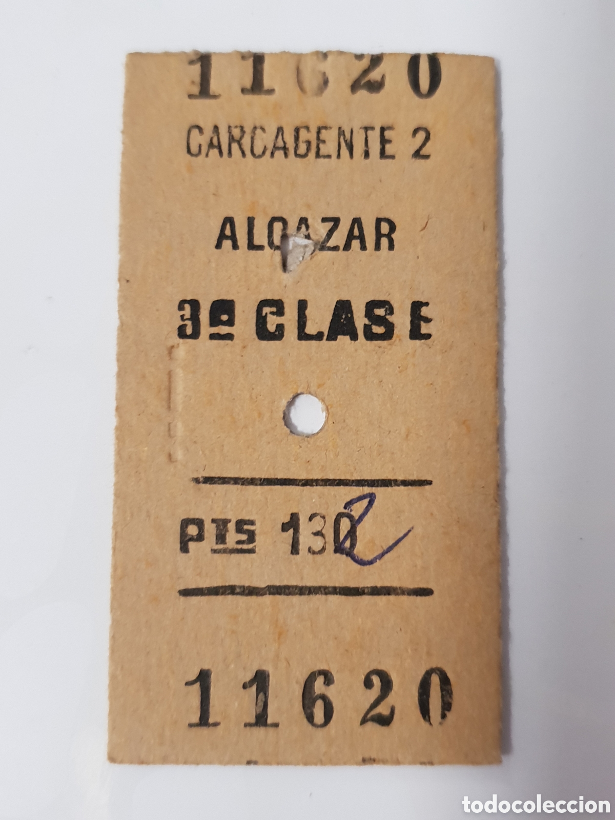 Collectionnisme Billets de transport: ■ BILLETE TREN .3&deg; CLASE. CARCAGENTE 2 - ALOAZAR