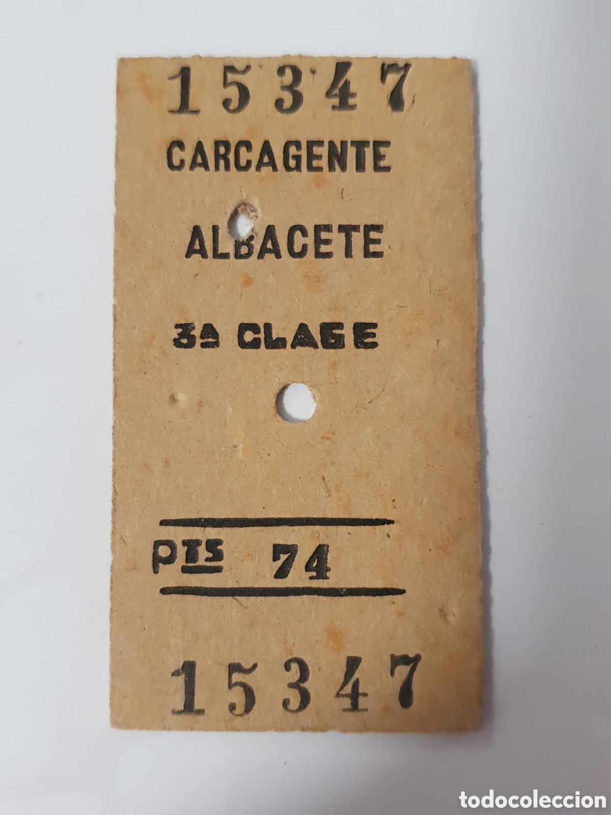 Collectionnisme Billets de transport: ■ BILLETE TREN .3&deg; CLASE. CARCAGENTE - ALBACETE