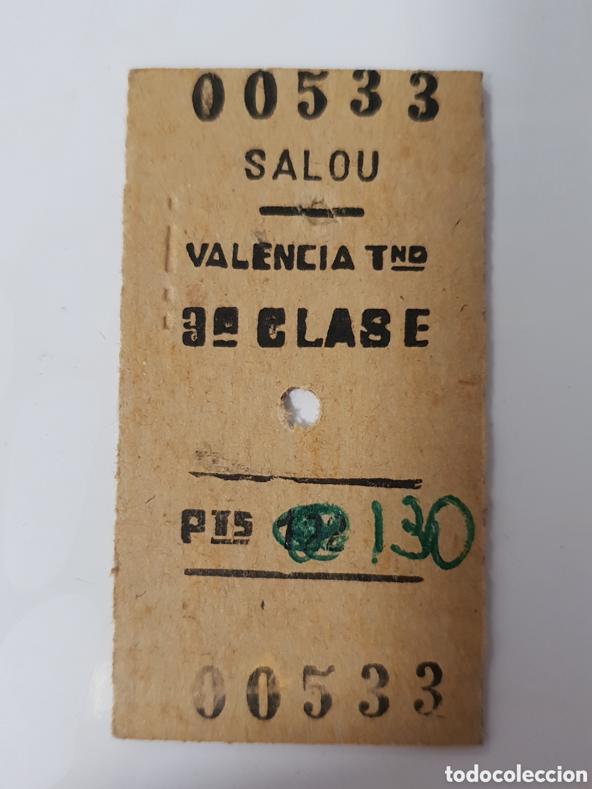 Collectionnisme Billets de transport: ■ BILLETE TREN .3&deg; CLASE. SALOU - VALENCIA