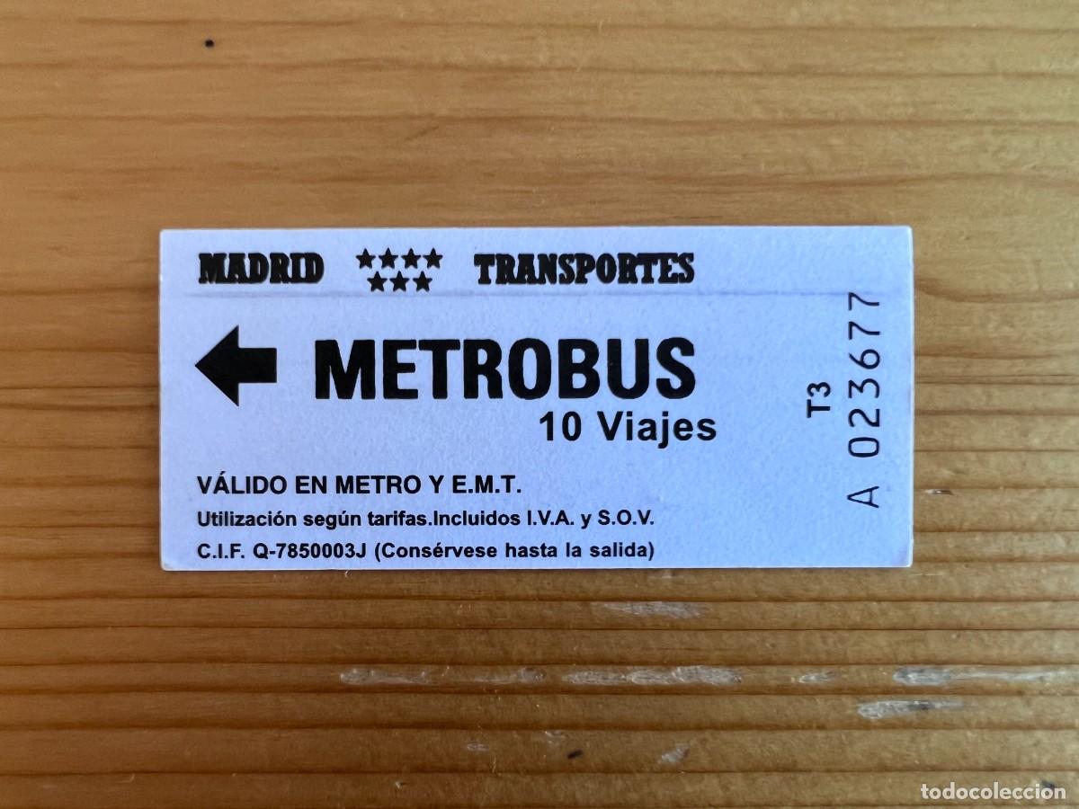 Coleccionismo Billetes de transporte: BILLETE METRO DE MADRID METROBUS 10 VIAJES