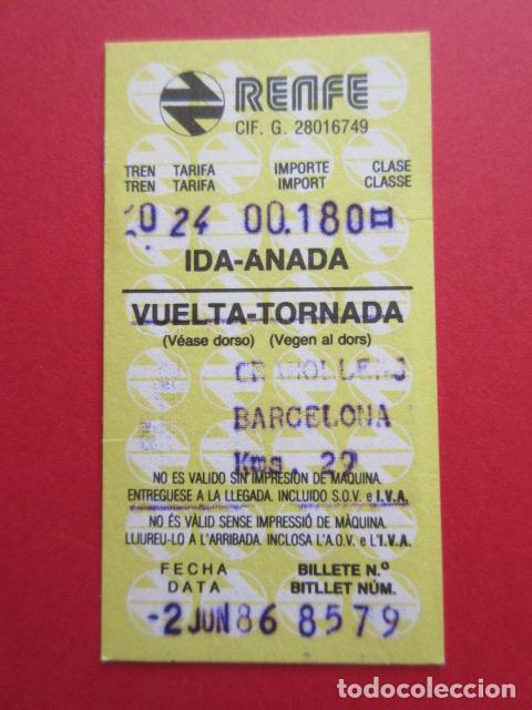 Collectionnisme Billets de transport: BILLETE RENFE HUGIN - GRANOLLERS BARCELONA KMS 29 - 1986 - OJO TODOS DIFERENTES REF: HUG01