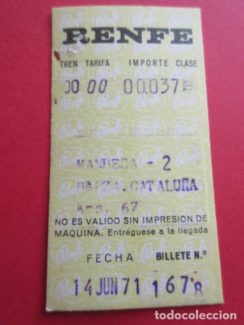 Collectionnisme Billets de transport: BILLETE RENFE HUGIN - MANRESA-2 B&ordf; PZA. CATALU&Ntilde;A - OJO TODOS DIFERENTES REF: HUG01