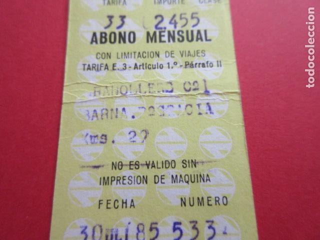 Collectionnisme Billets de transport: BILLETE RENFE ABONO MENSUAL - VER TEXTO IMPRESION DE MAQUINA - OJO TODOS DIFERENTES REF: HUG01