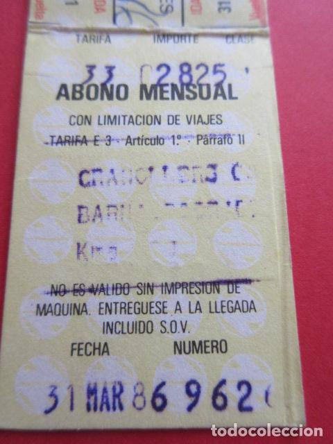 Collectionnisme Billets de transport: BILLETE RENFE ABONO MENSUAL - VER TEXTO INCLUIDO SOV - OJO TODOS DIFERENTES REF: HUG01