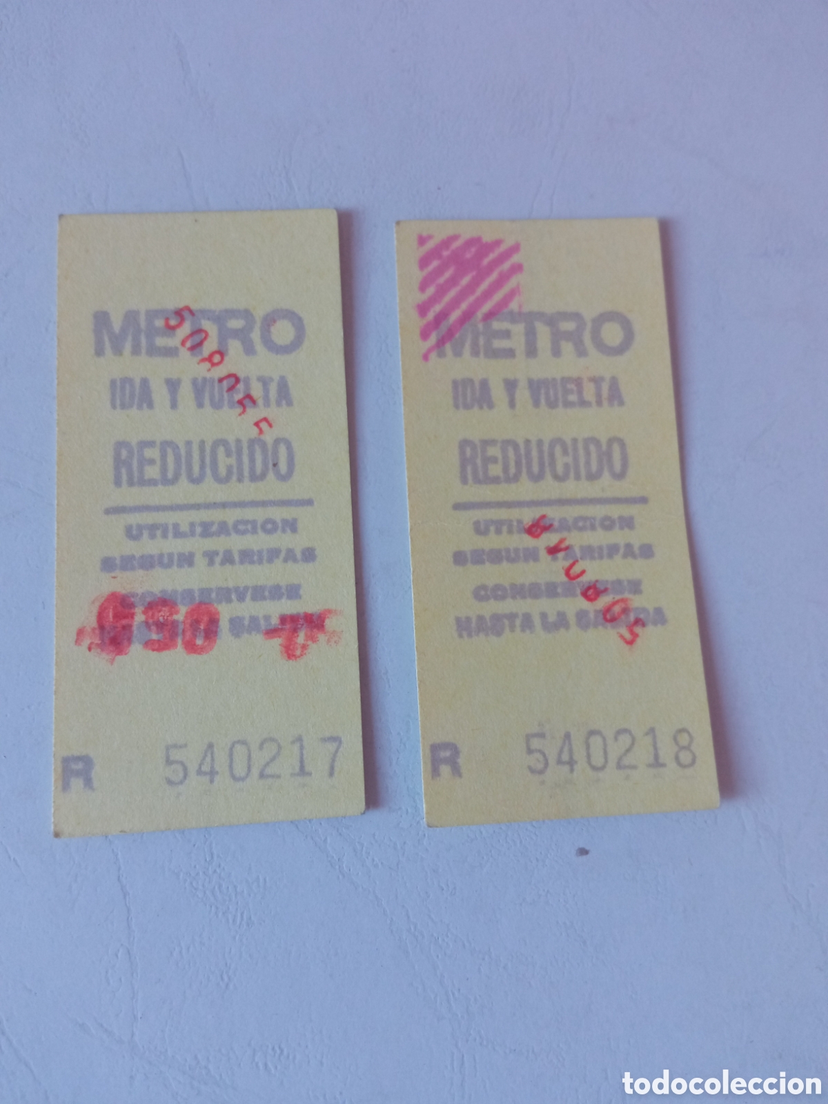 Collectionnisme Billets de transport: Billetes Metro Madrid ida y vuelta reducido