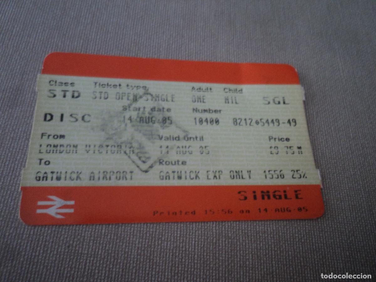 Collectionnisme Billets de transport: tarjeta de tren de londres al aeropuerto de gatwick,1985