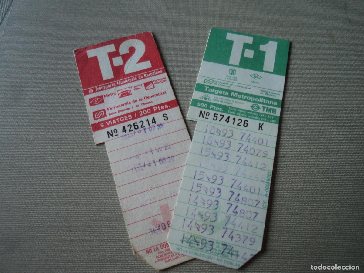 Collectionnisme Billets de transport: tarjetas de transporte T-1 Y T-2