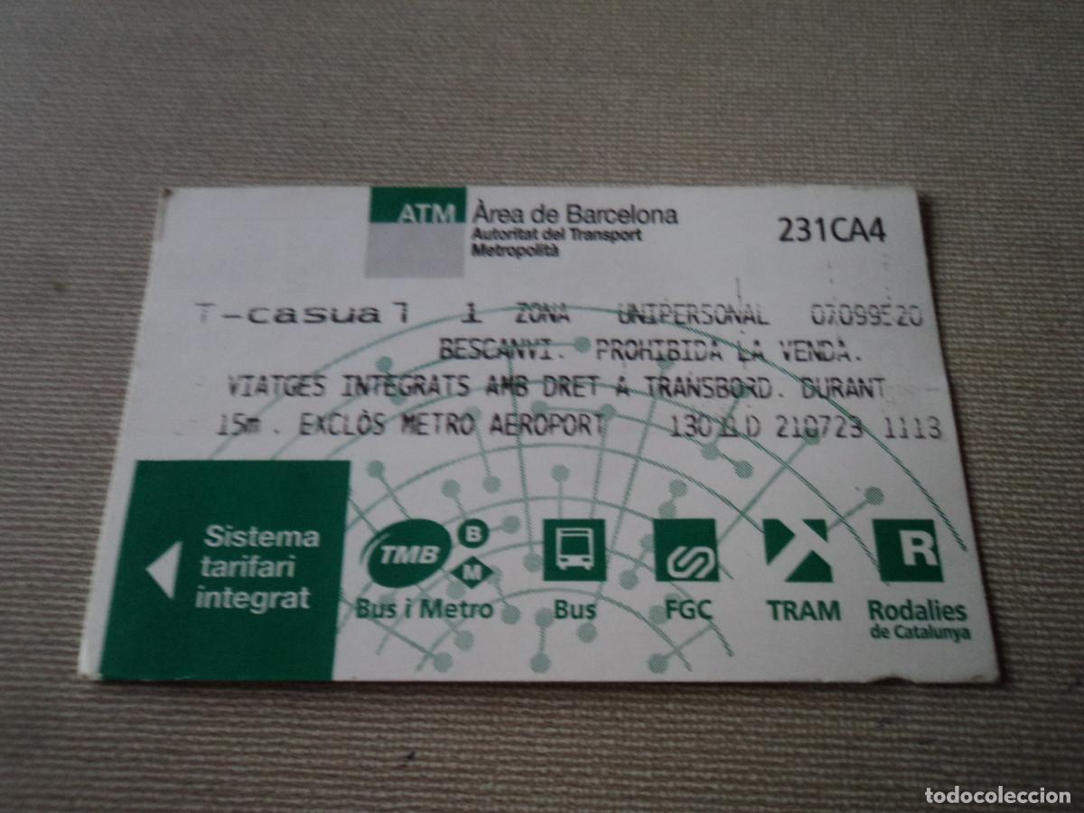 Collectionnisme Billets de transport: TARJETA ATM, BARCELONA, T CASUAL 1, BESCANVI