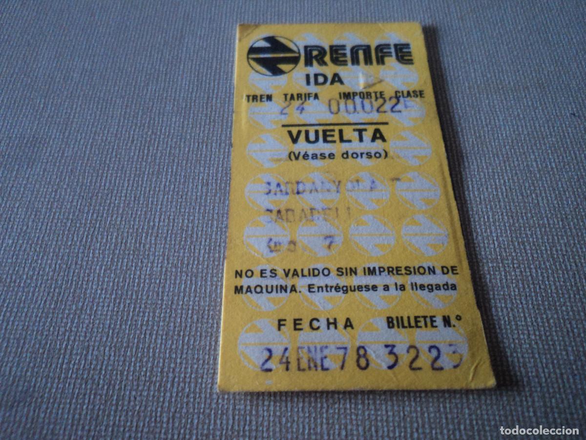 Coleccionismo Billetes de transporte: BILLETE DE TREN RENFE 1978, SARDANYOLA - SABADELL, CAPICUA 3223