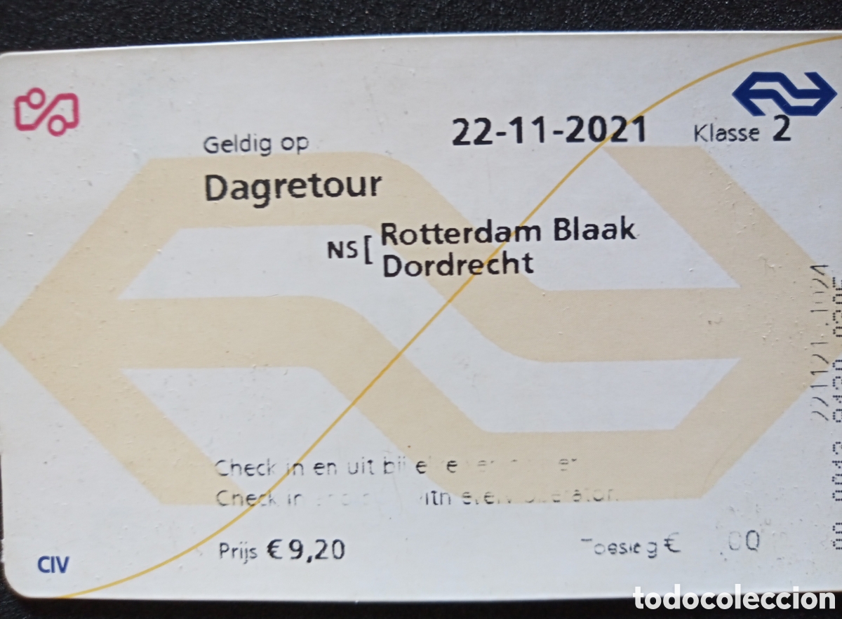 Coleccionismo Billetes de transporte: BILLETE TRENES HOLANDA