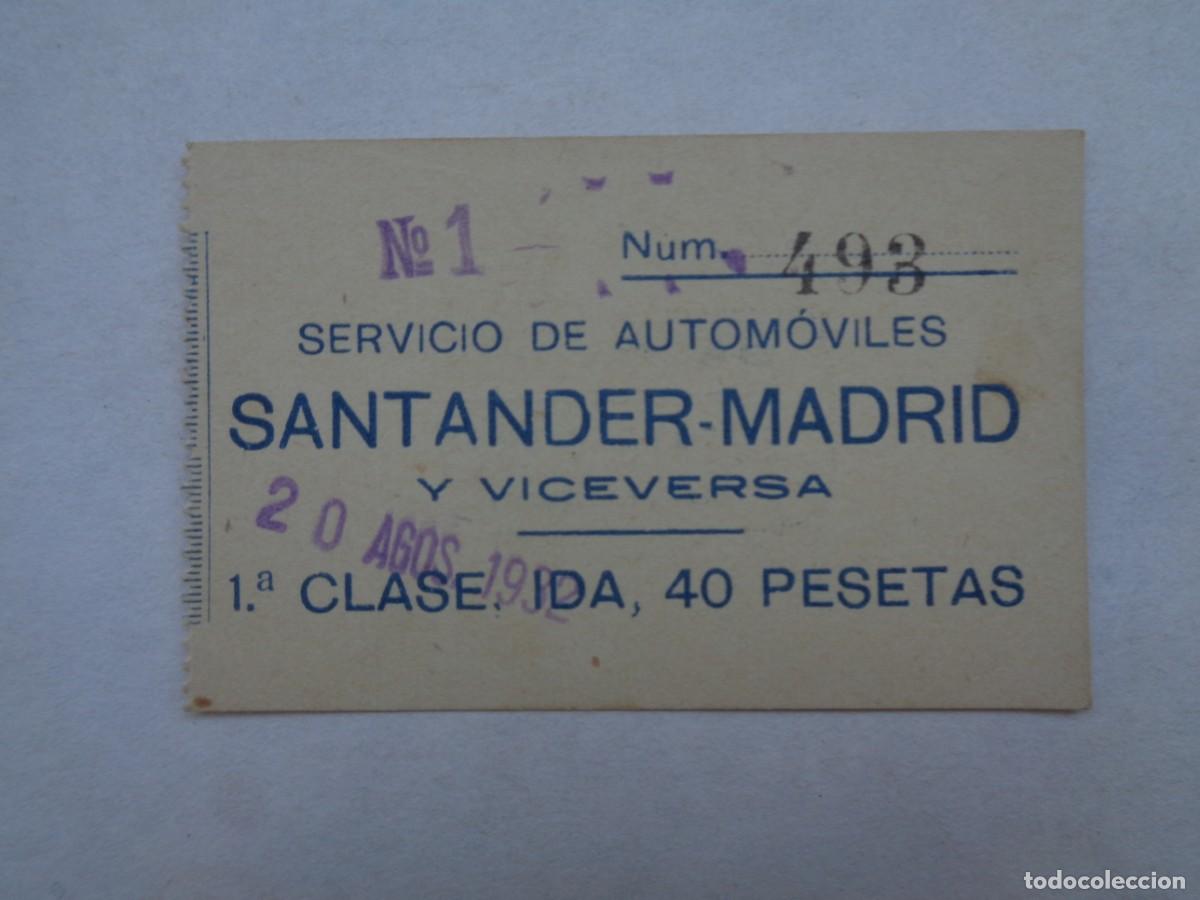 Collectionnisme Billets de transport: BILLETE DEL SERVICIO DE AUTOMOVILES SANTANDER - MADRID Y VICEVERSA 1932. BALNEARIO DE PUENTE VIESGO